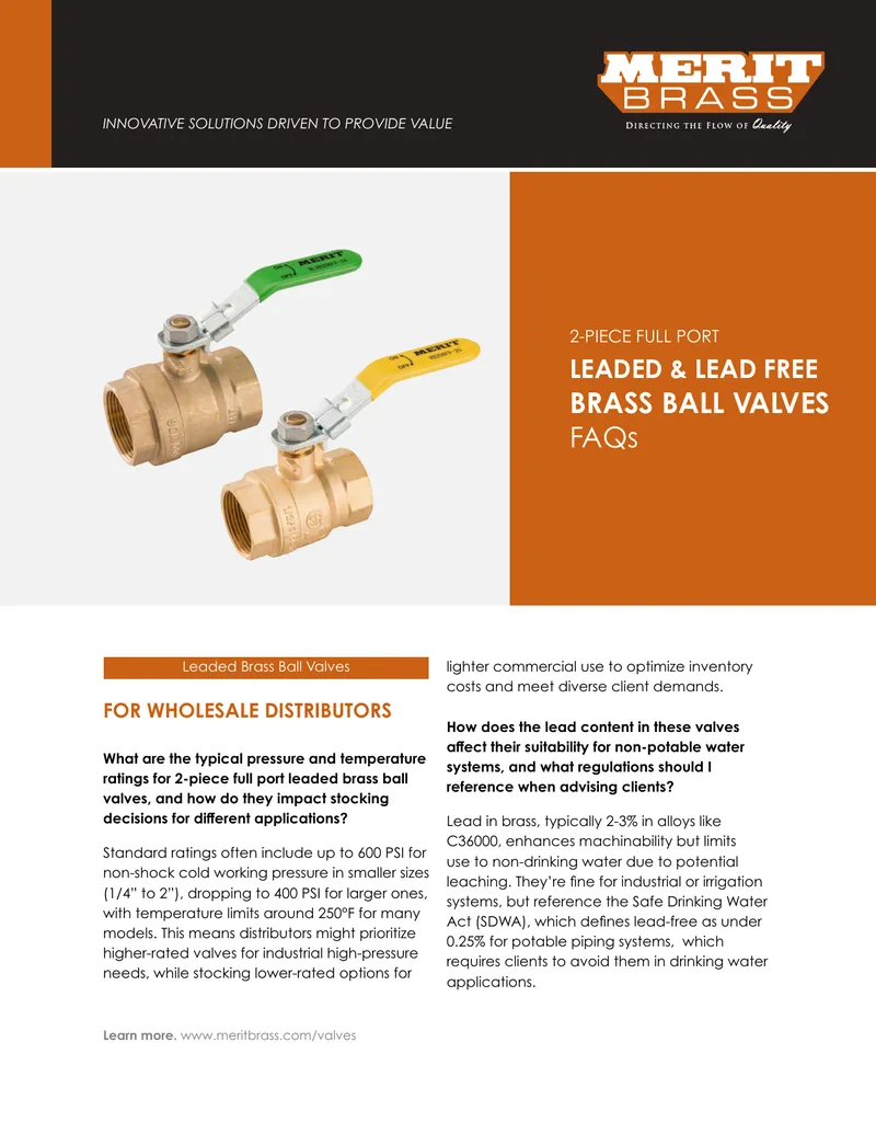 Leaded and Lead-Free Brass Ball Valves Guide