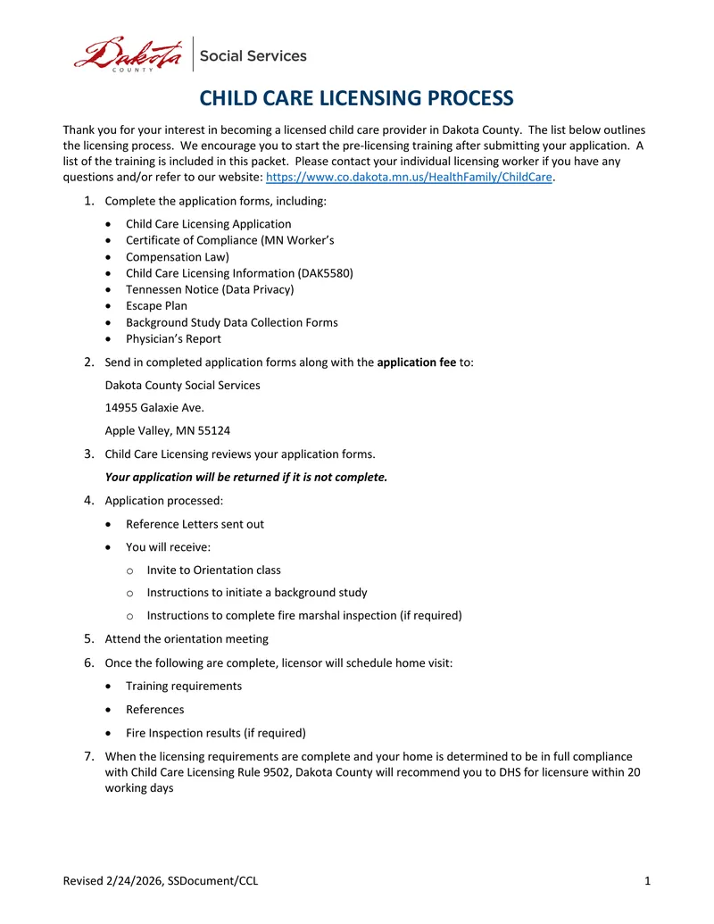 Child Care Licensing Process Guide