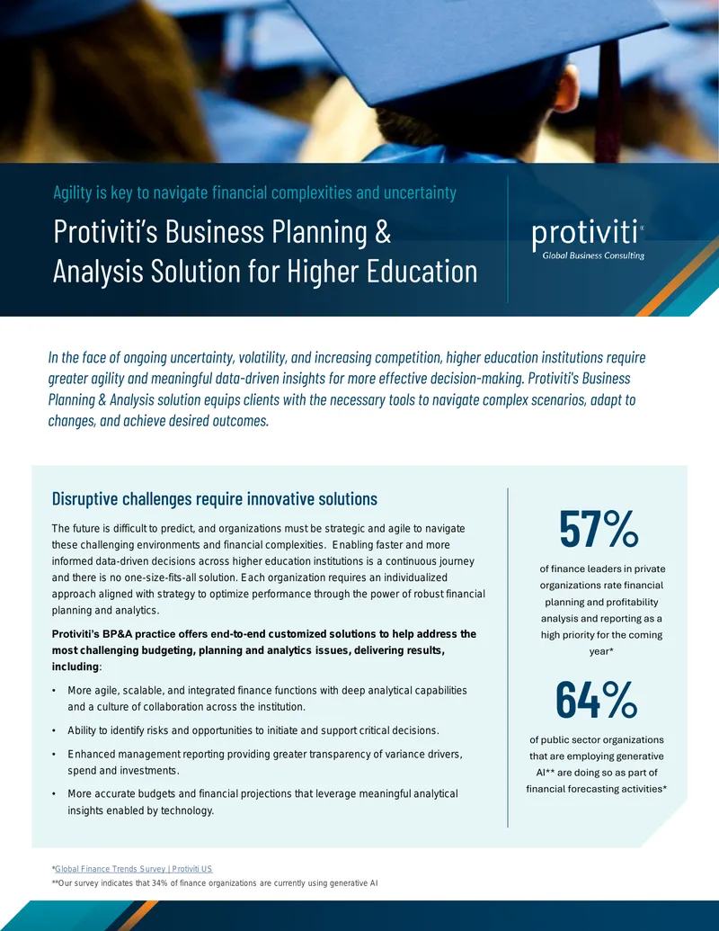 Business Planning and Analysis Solutions for Higher Education