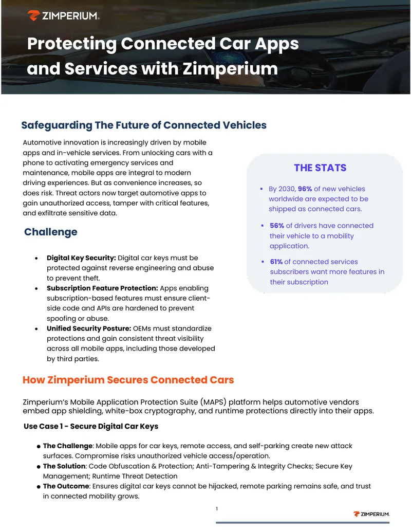Protecting Connected Car Applications and Services