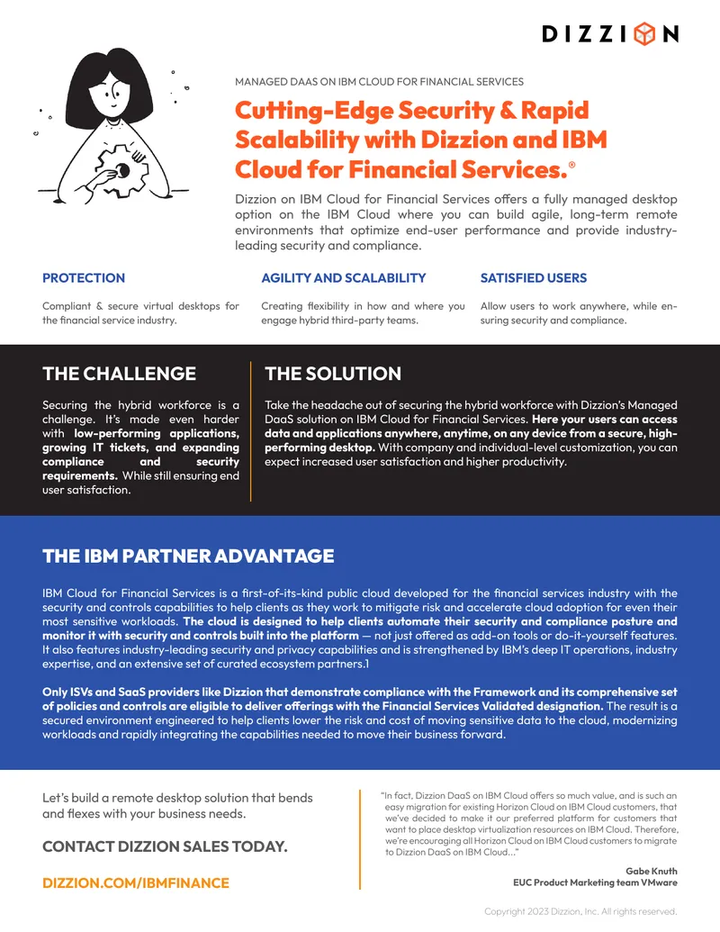Managed DaaS Solution on IBM Cloud for Financial Services