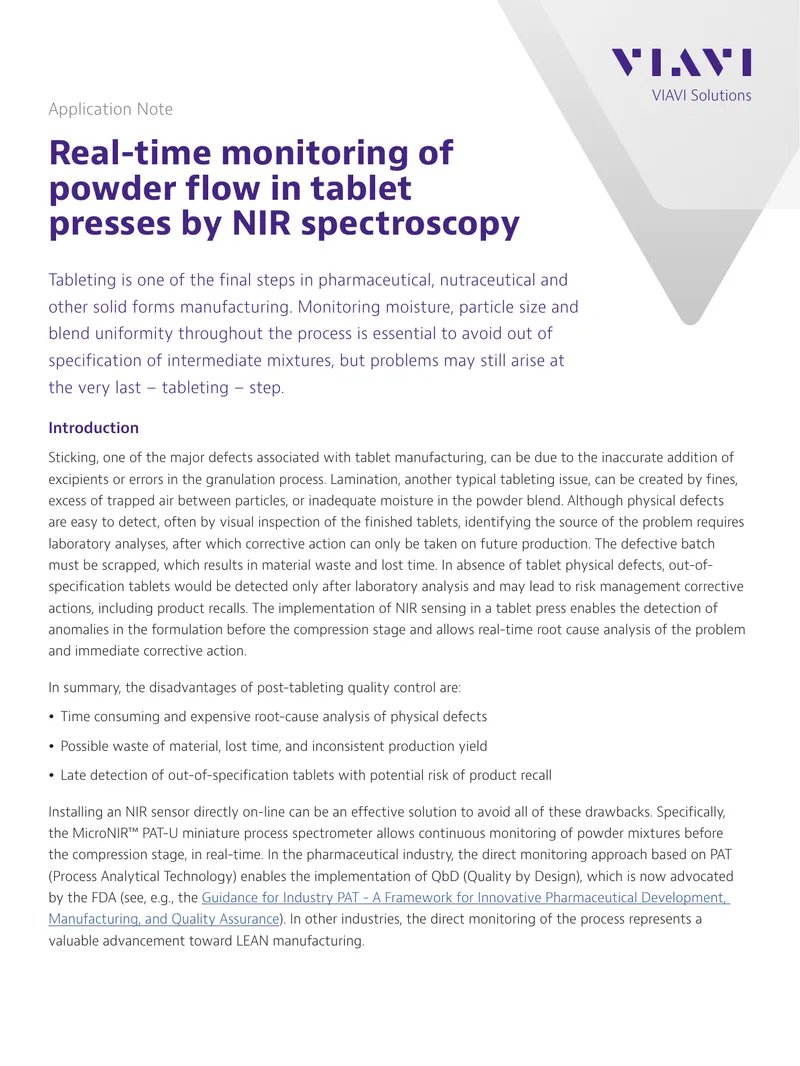 Real-time Monitoring of Powder Flow in Tablet Presses