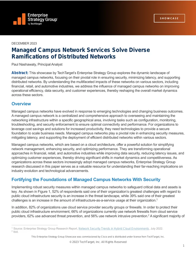 Managed Campus Network Services and Their Impact