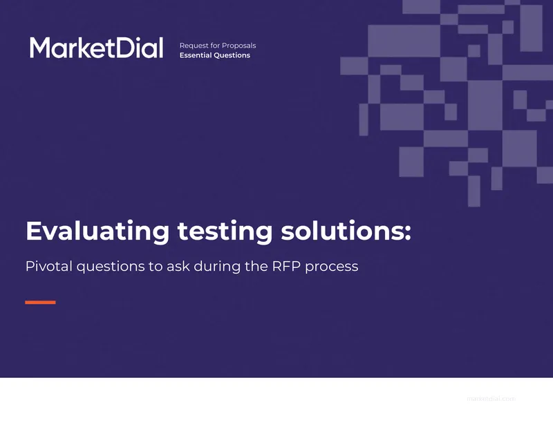 Request for Proposals Essential Questions for Testing Solutions