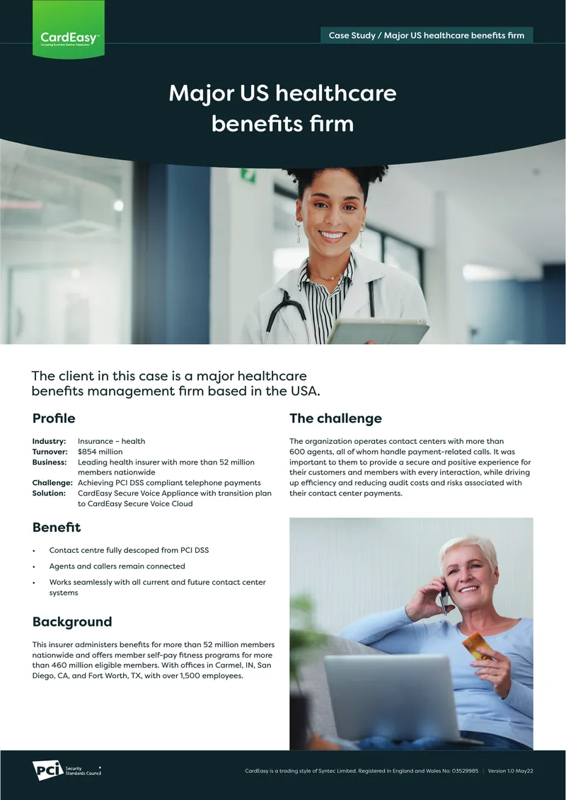 Case Study on PCI DSS Compliance for Healthcare Payments