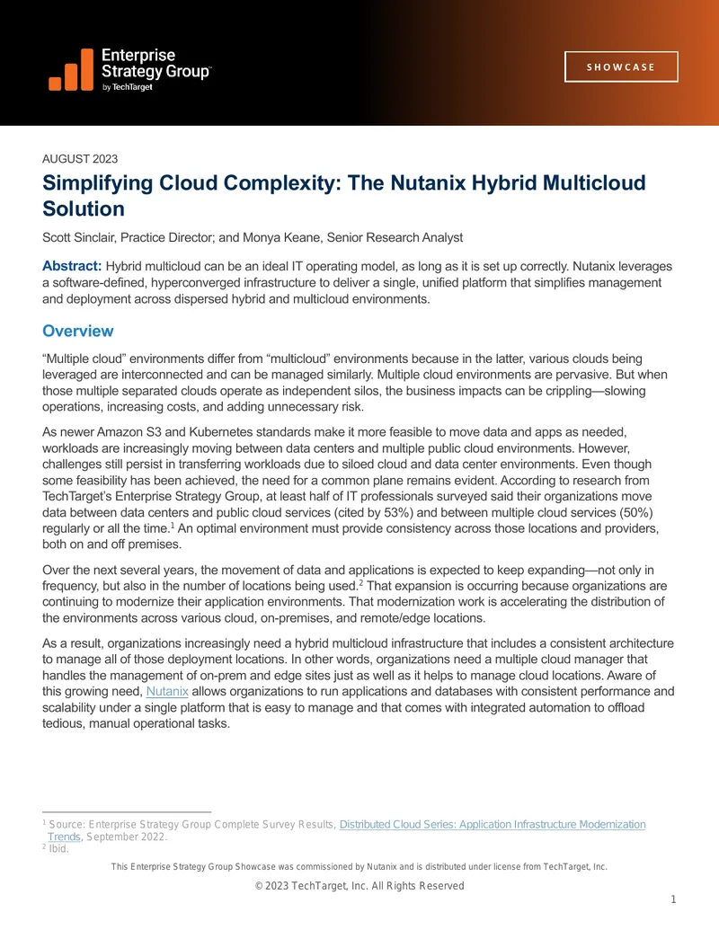 Nutanix Hybrid Multicloud Solution Showcase