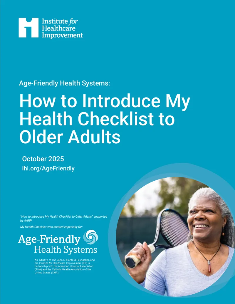 Age-Friendly Health Systems Checklist Introduction Guide