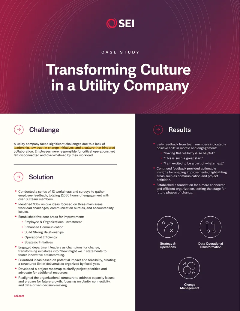 Transforming Culture in a Utility Company