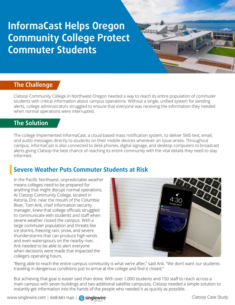 Clatsop Community College Mass Notification Implementation