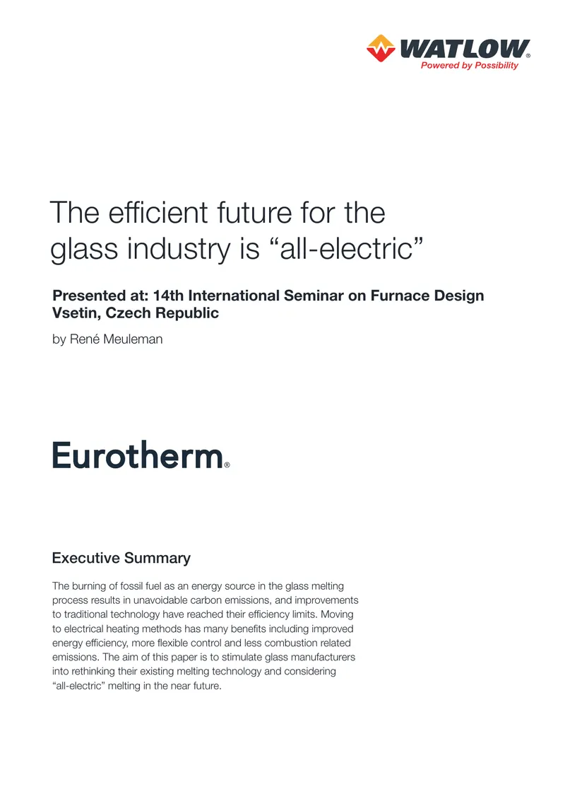 All-Electric Melting Technology for Glass Industry