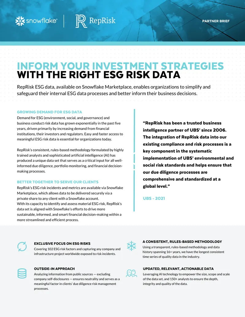 Growing Demand for ESG Data and Risk Management