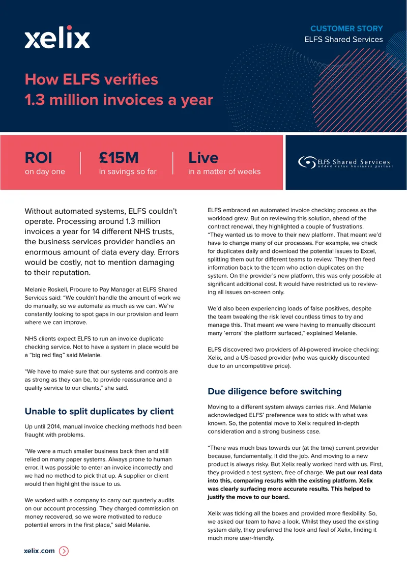 Automated Invoice Processing at ELFS Shared Services