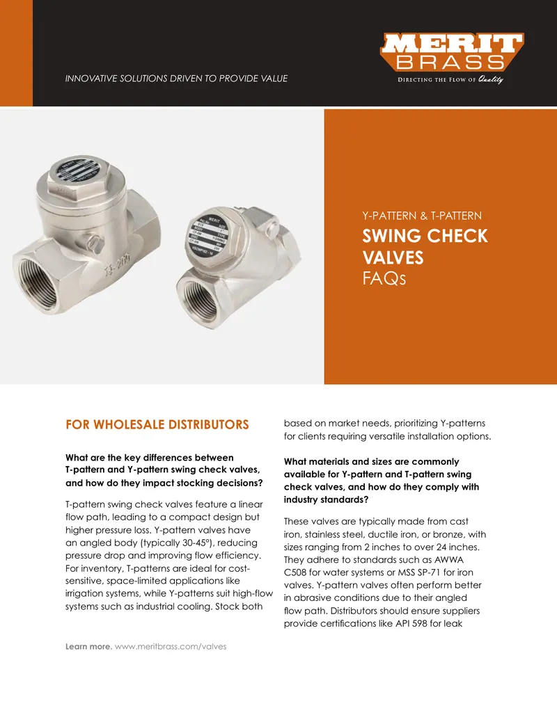 Comparison of T-pattern and Y-pattern Swing Check Valves