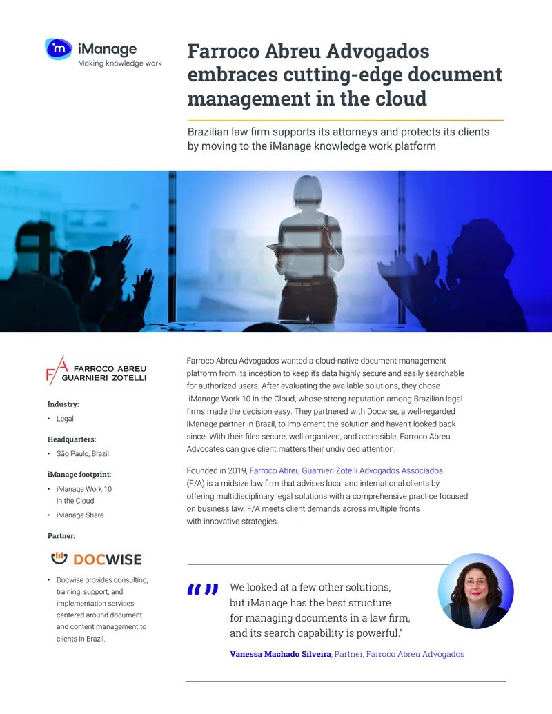 Cloud Document Management Implementation at Farroco Abreu Advogados