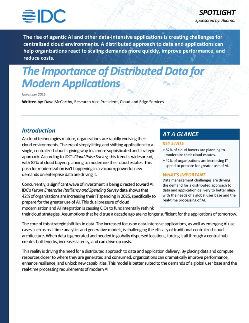 The Importance of Distributed Data for Modern Applications