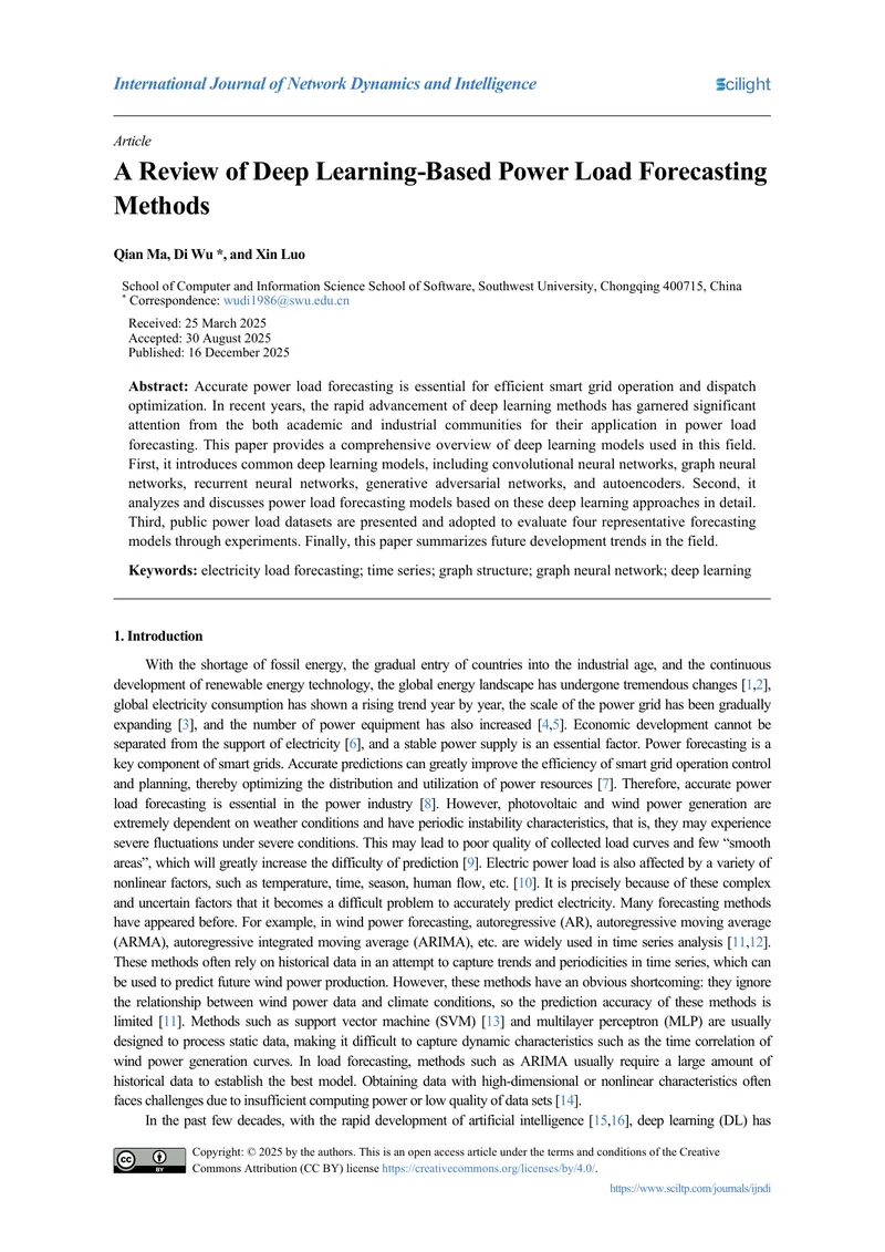 Deep Learning Approaches for Power Load Forecasting