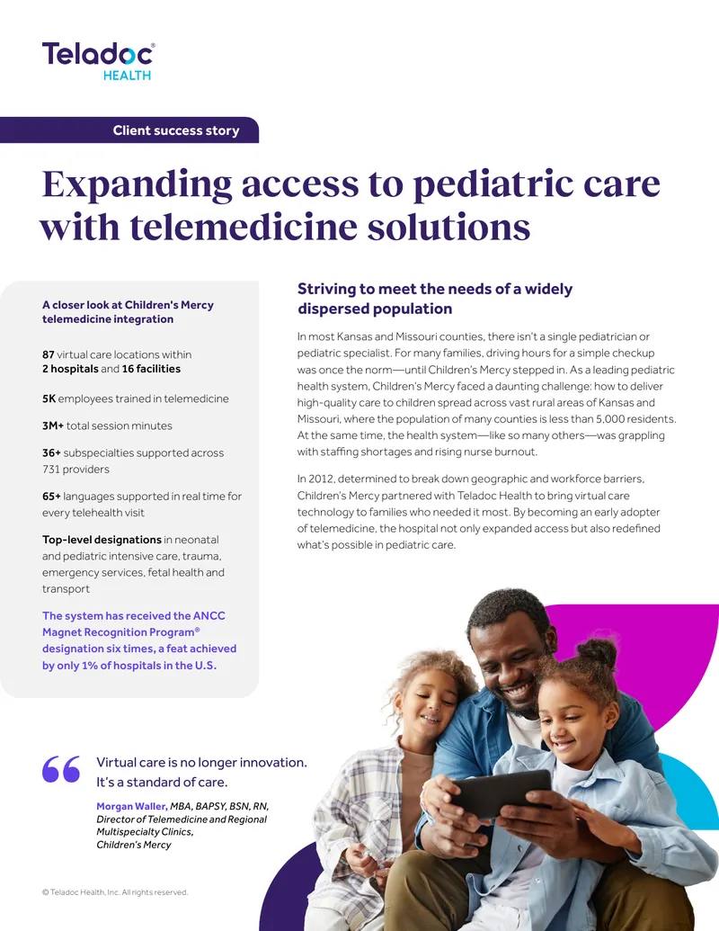 Pediatric Telemedicine Integration at Children's Mercy