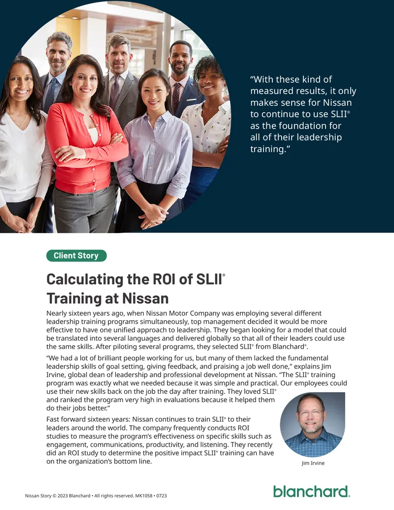 Calculating the ROI of SLII Training at Nissan