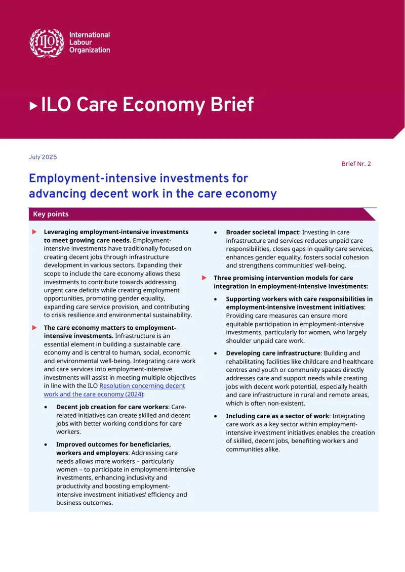 Employment-Intensive Investments in the Care Economy