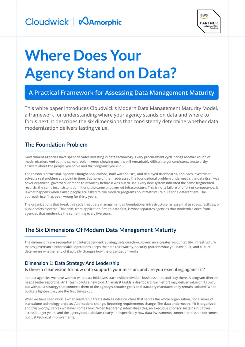 Data Management Maturity Model Framework