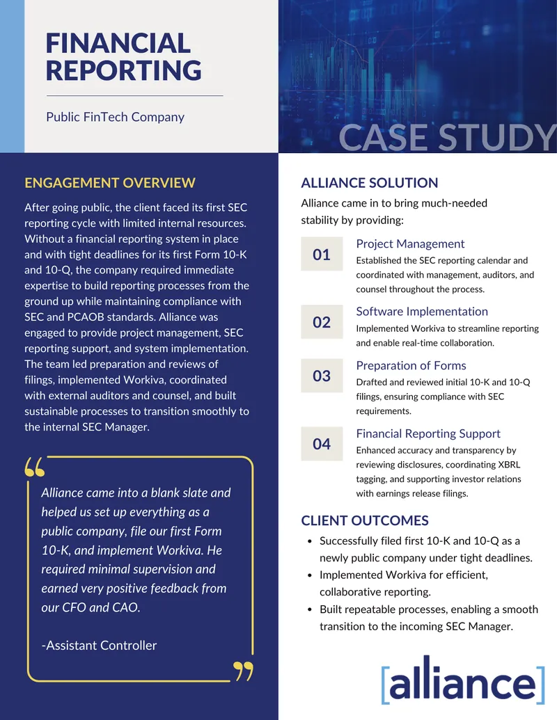 Public FinTech Company Financial Reporting Case Study