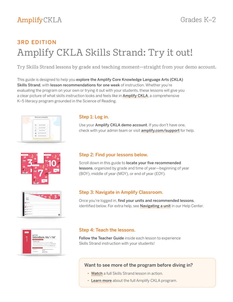 Amplify CKLA Skills Strand Instruction Guide