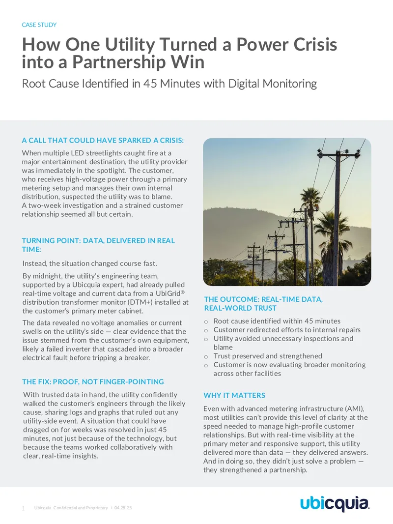 Utility Partnership Enhancement Through Real-Time Data