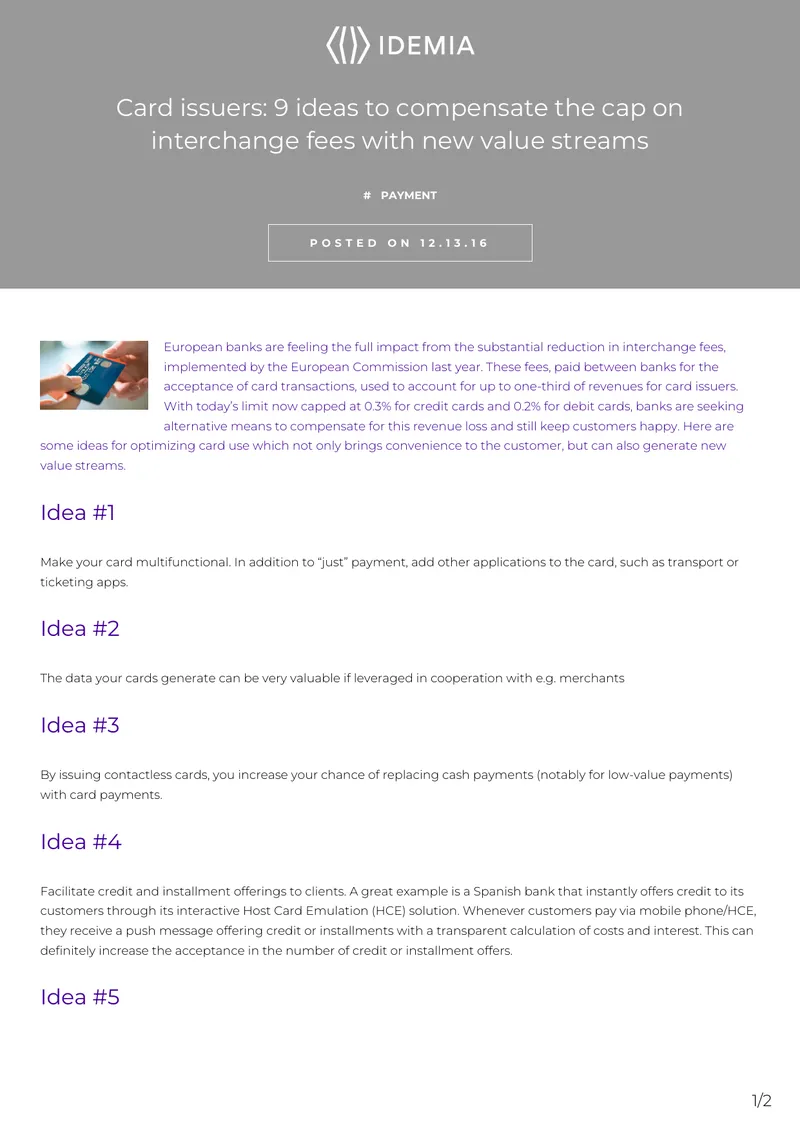 Strategies for Banks to Compensate Interchange Fee Reductions