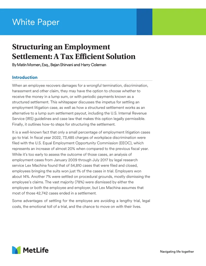 Structuring Employment Settlements for Tax Efficiency