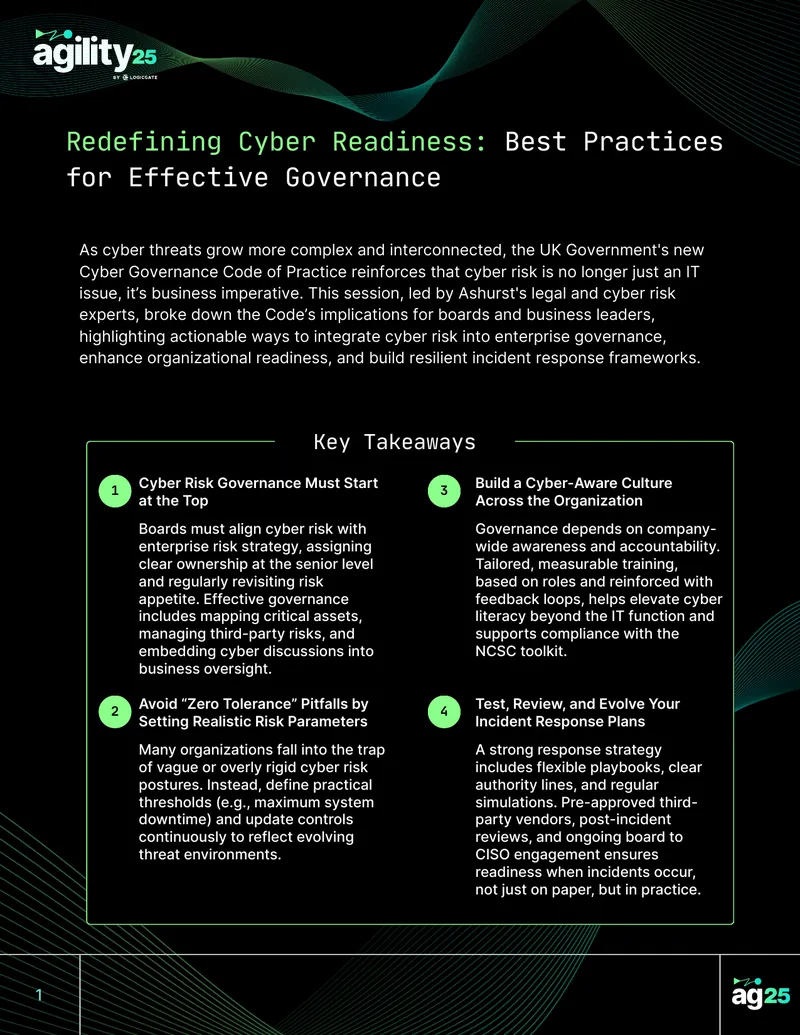 Redefining Cyber Readiness Best Practices for Effective Governance