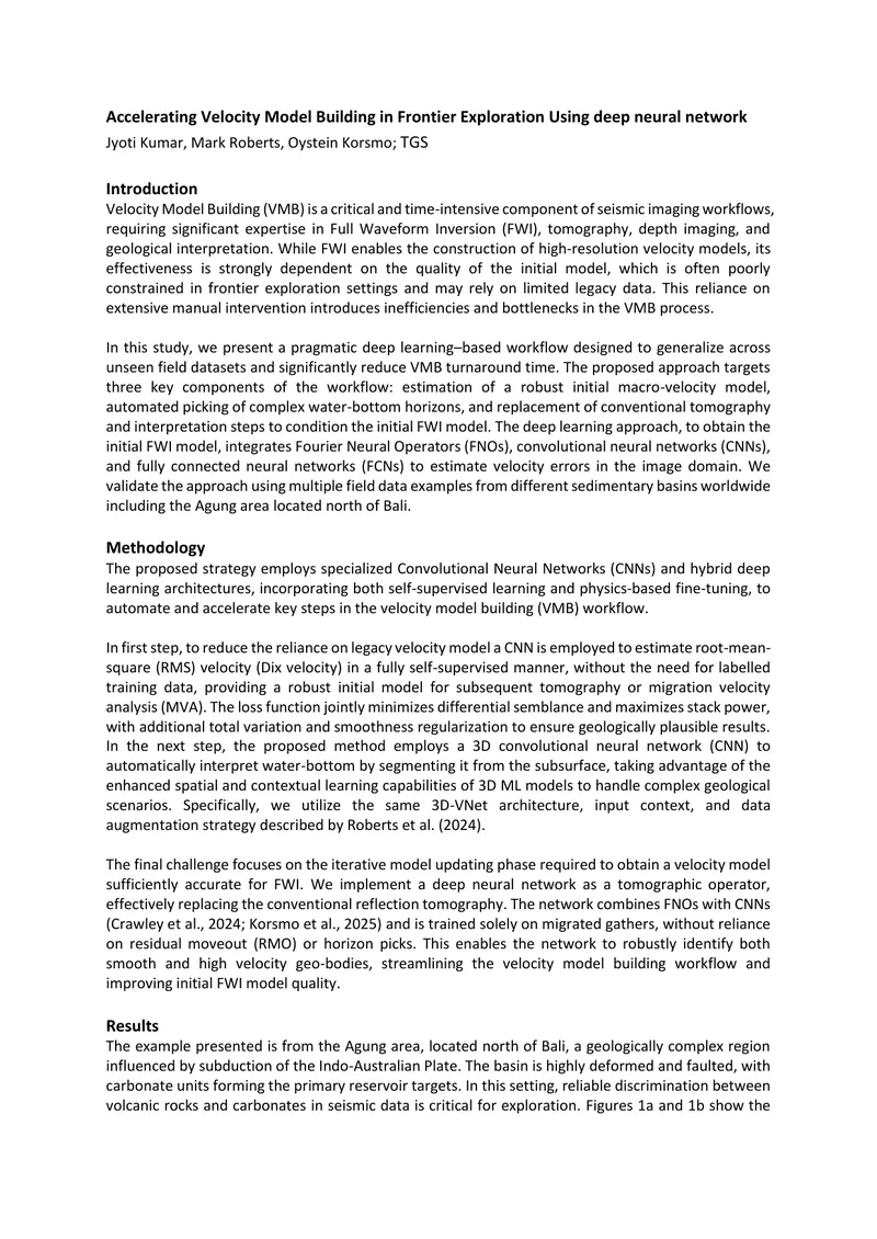 Deep Learning Workflow for Velocity Model Building