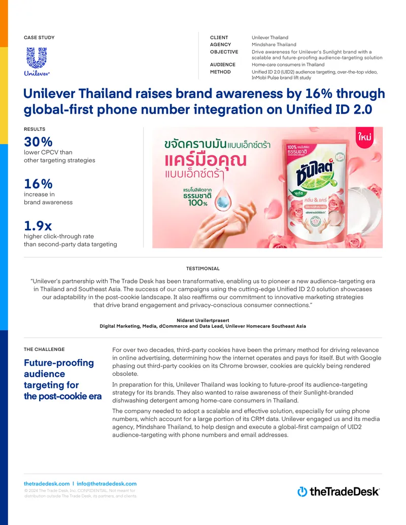 Unilever Thailand Audience Targeting Case Study