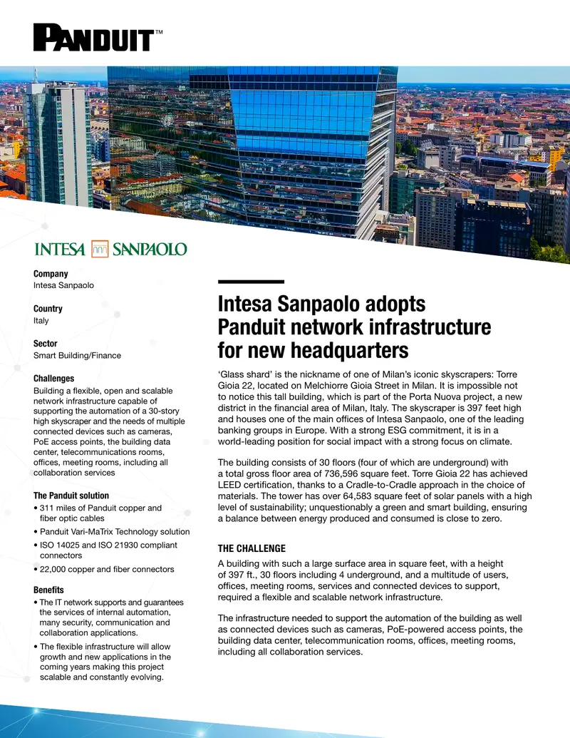Intesa Sanpaolo Network Infrastructure Implementation