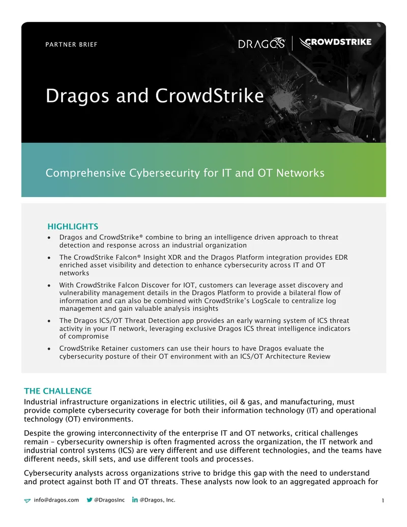 Comprehensive Cybersecurity for IT and OT Networks