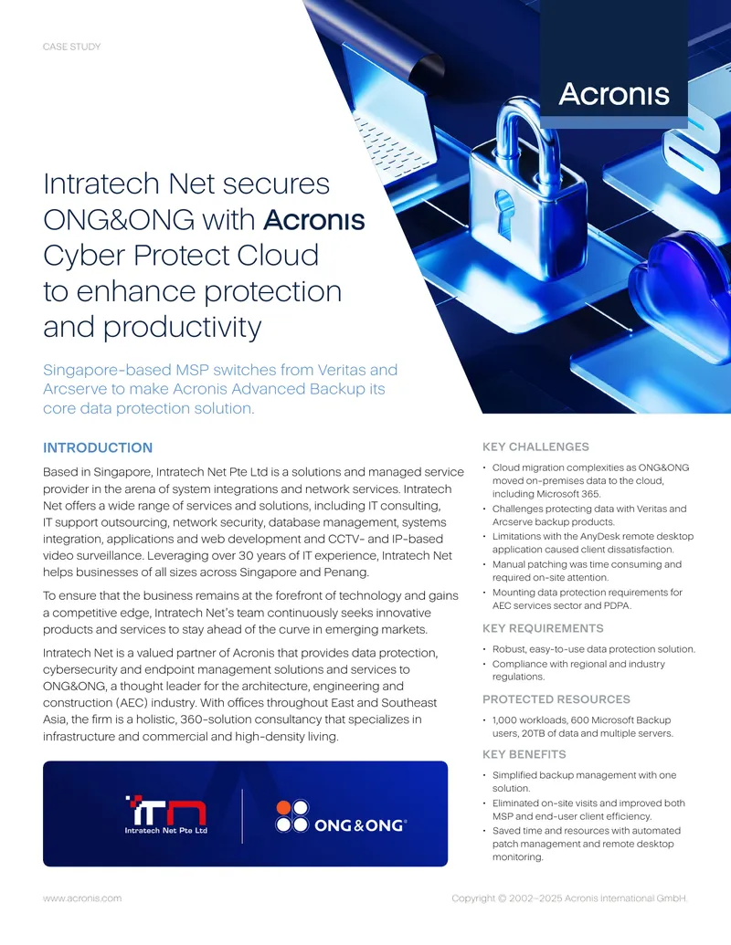 Intratech Net Case Study on Acronis Cyber Protect Cloud