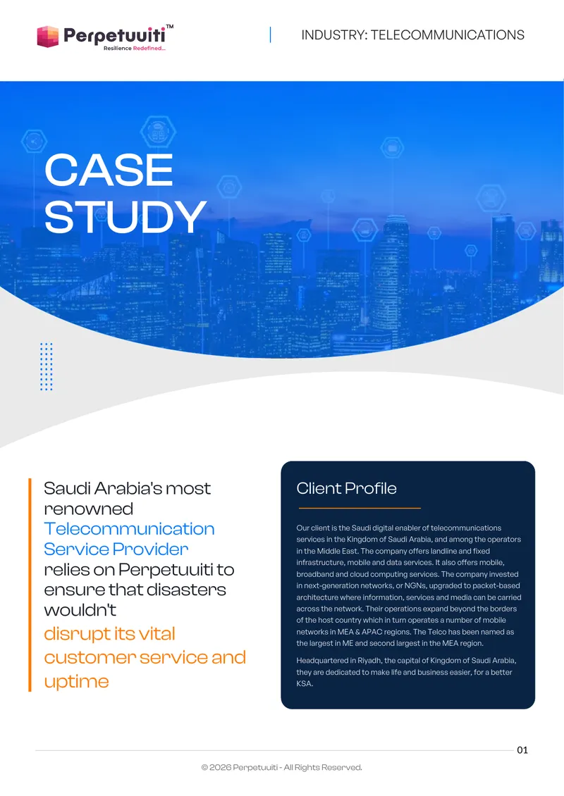 Disaster Recovery Automation Case Study for Telecommunications