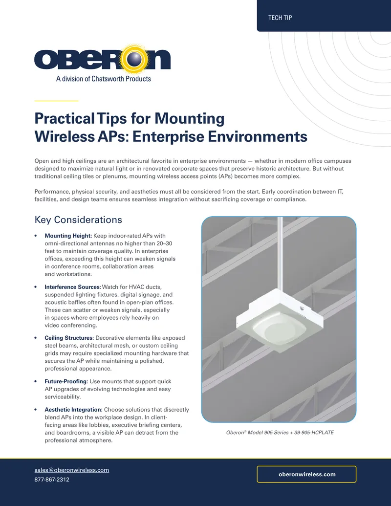 Practical Tips for Mounting Wireless APs in Enterprises