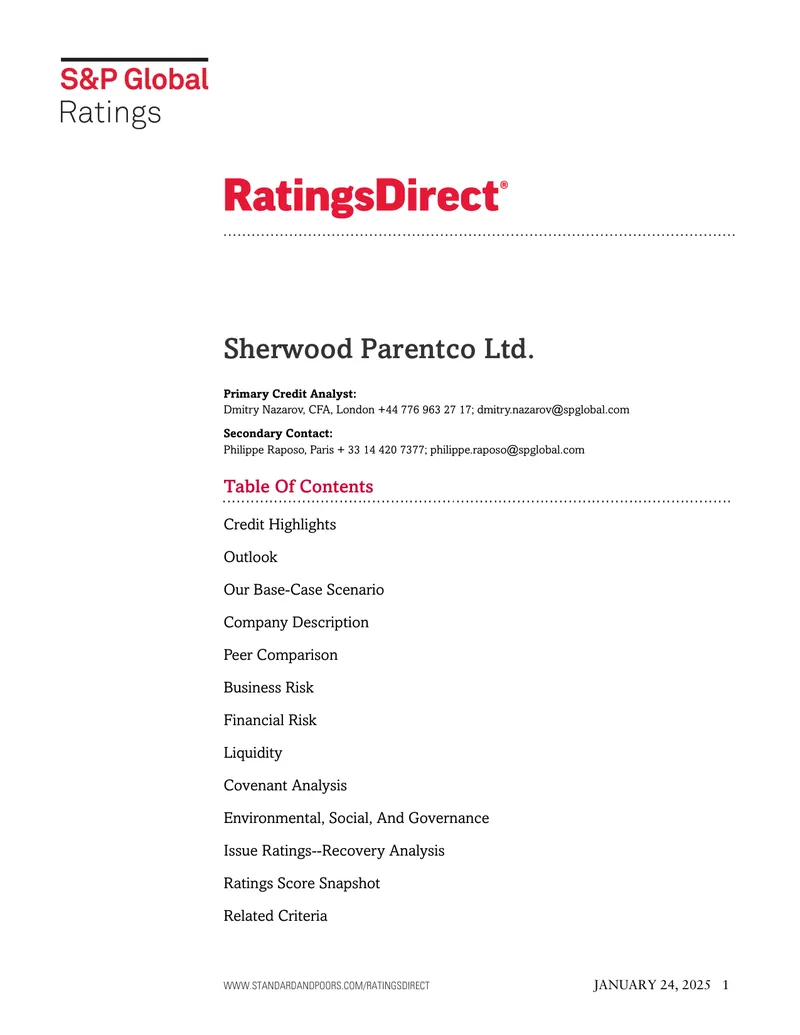 Sherwood Parentco Ltd. Credit Rating Report