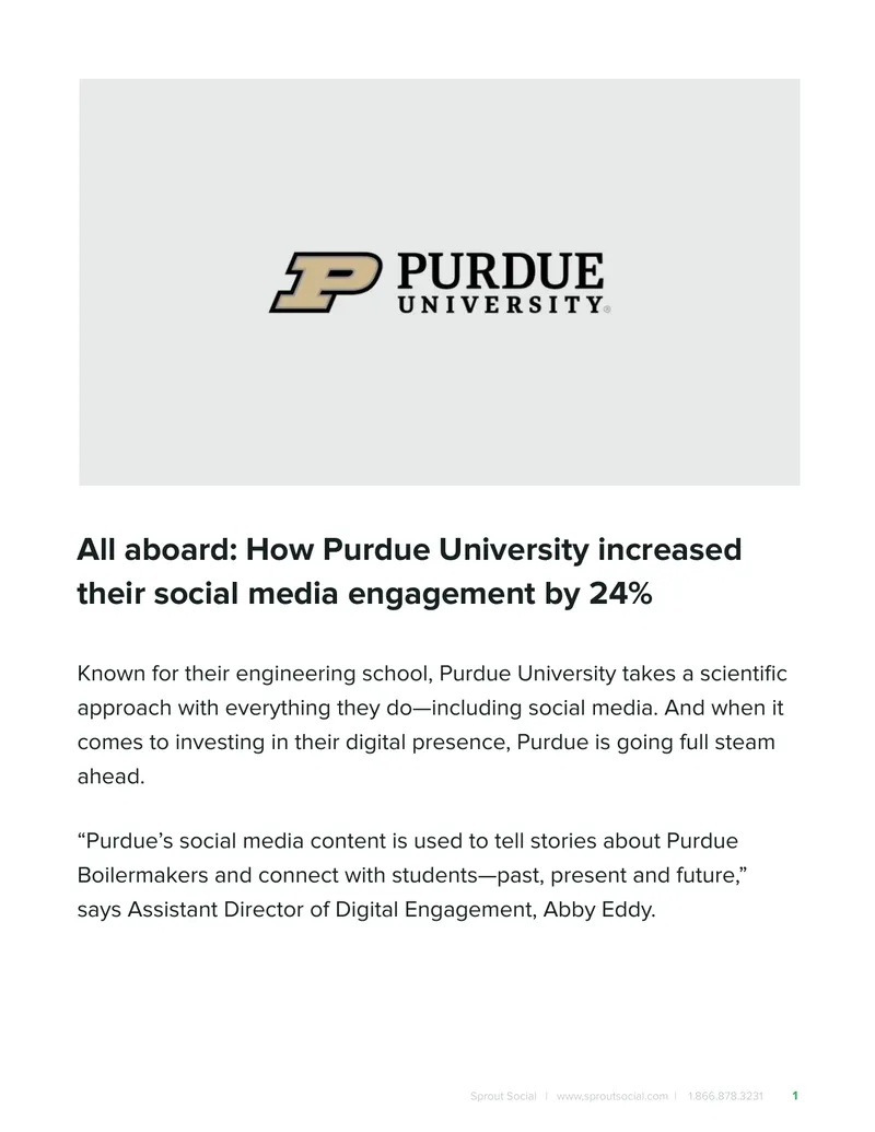Purdue University Social Media Engagement Strategy