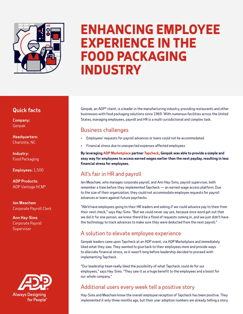 Enhancing Employee Experience in Food Packaging Industry