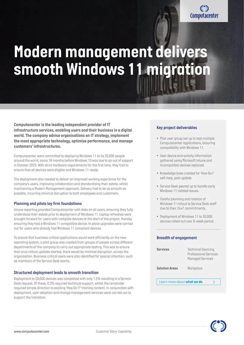 Windows 11 Migration Deployment Case Study