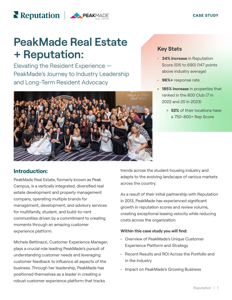 PeakMade Real Estate Customer Experience Case Study