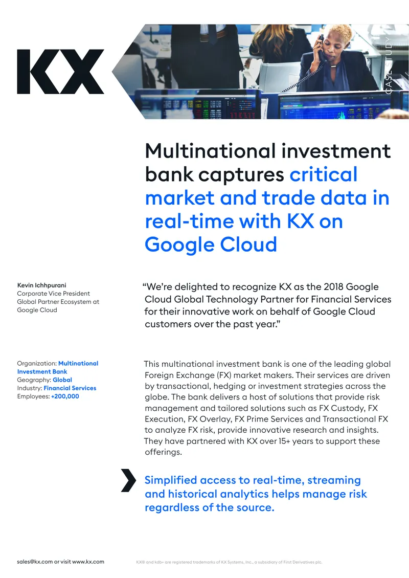 Multinational Investment Bank Real-Time Data Capture Case Study