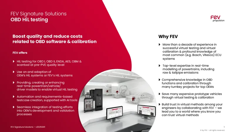 OBD HiL Testing Solutions Overview