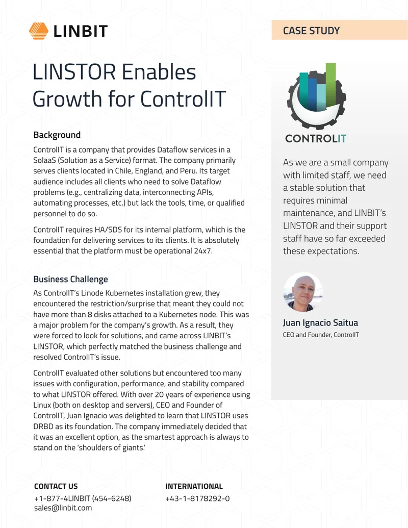 ControlIT Case Study on LINSTOR Implementation