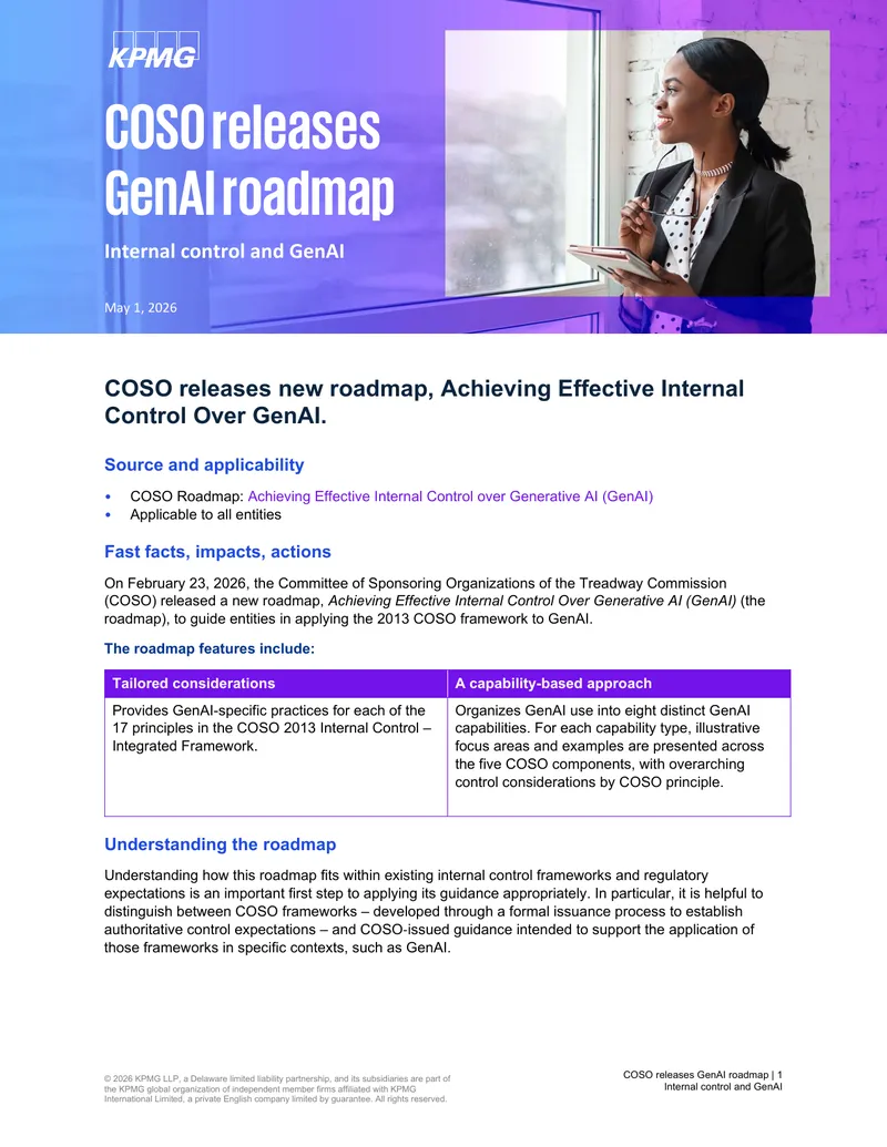 COSO Roadmap for Effective Internal Control Over GenAI