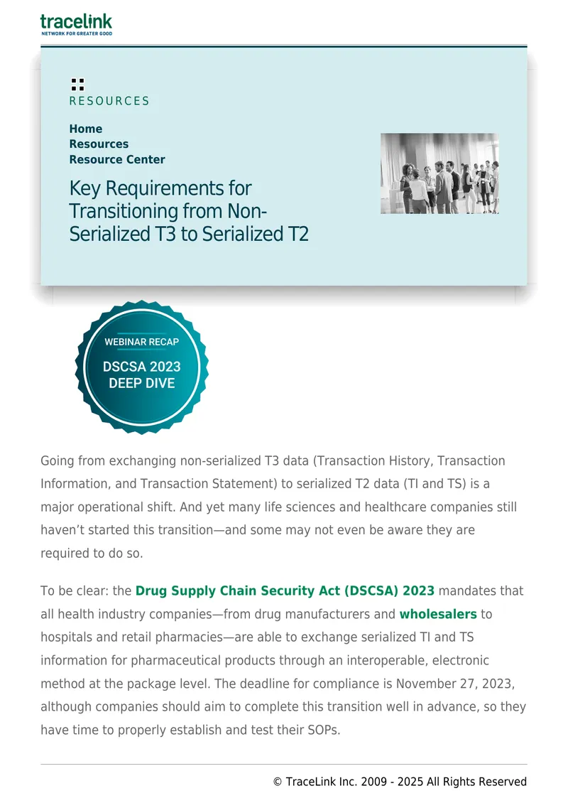 Key Requirements for Transitioning to Serialized T2 Data