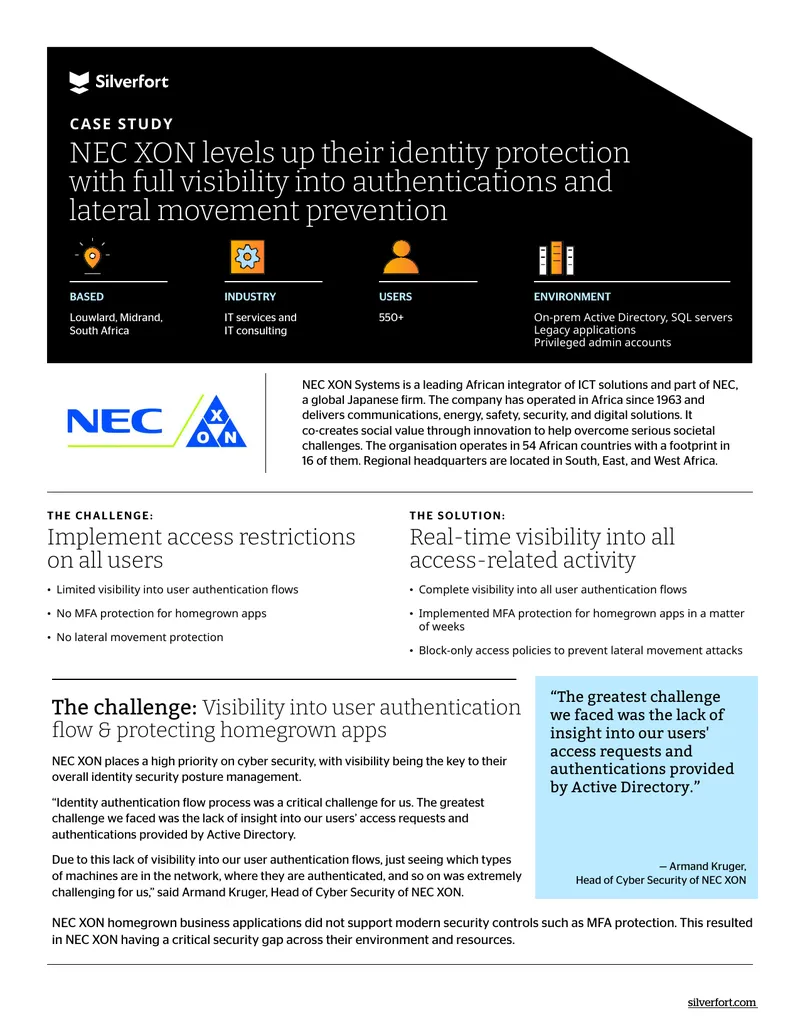 NEC XON Identity Protection Case Study