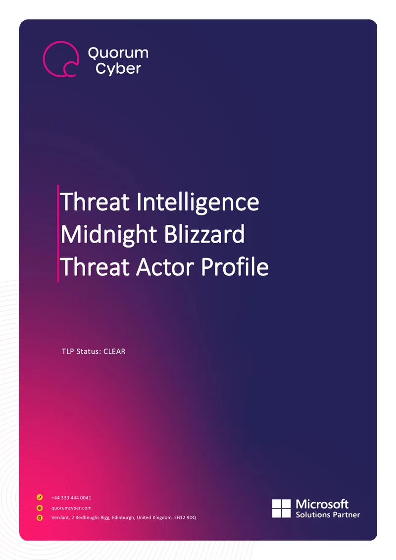 Midnight Blizzard Threat Actor Profile