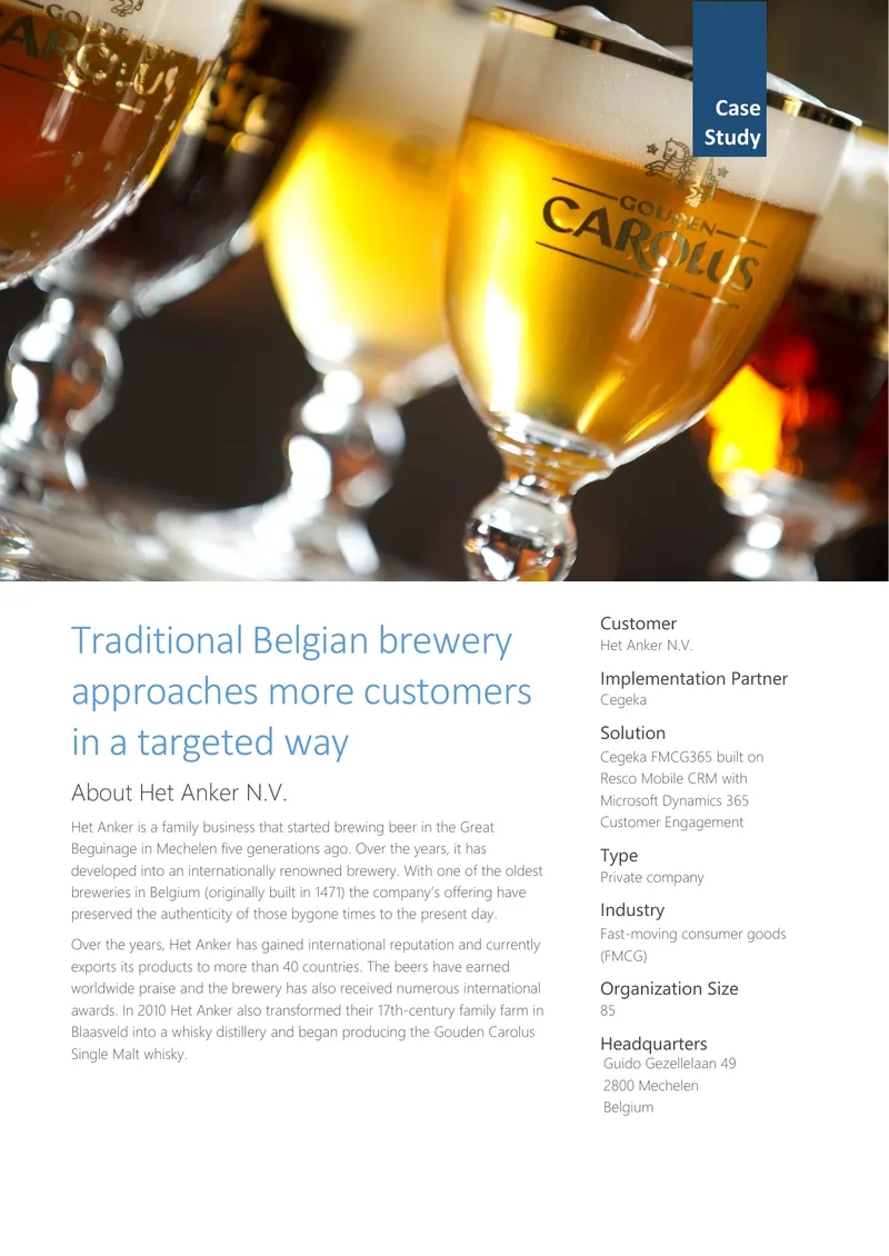 Het Anker Brewery Case Study on FMCG365 Implementation
